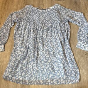 Urban Outfitters Blue Floral Smocked Dress
